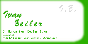 ivan beiler business card
